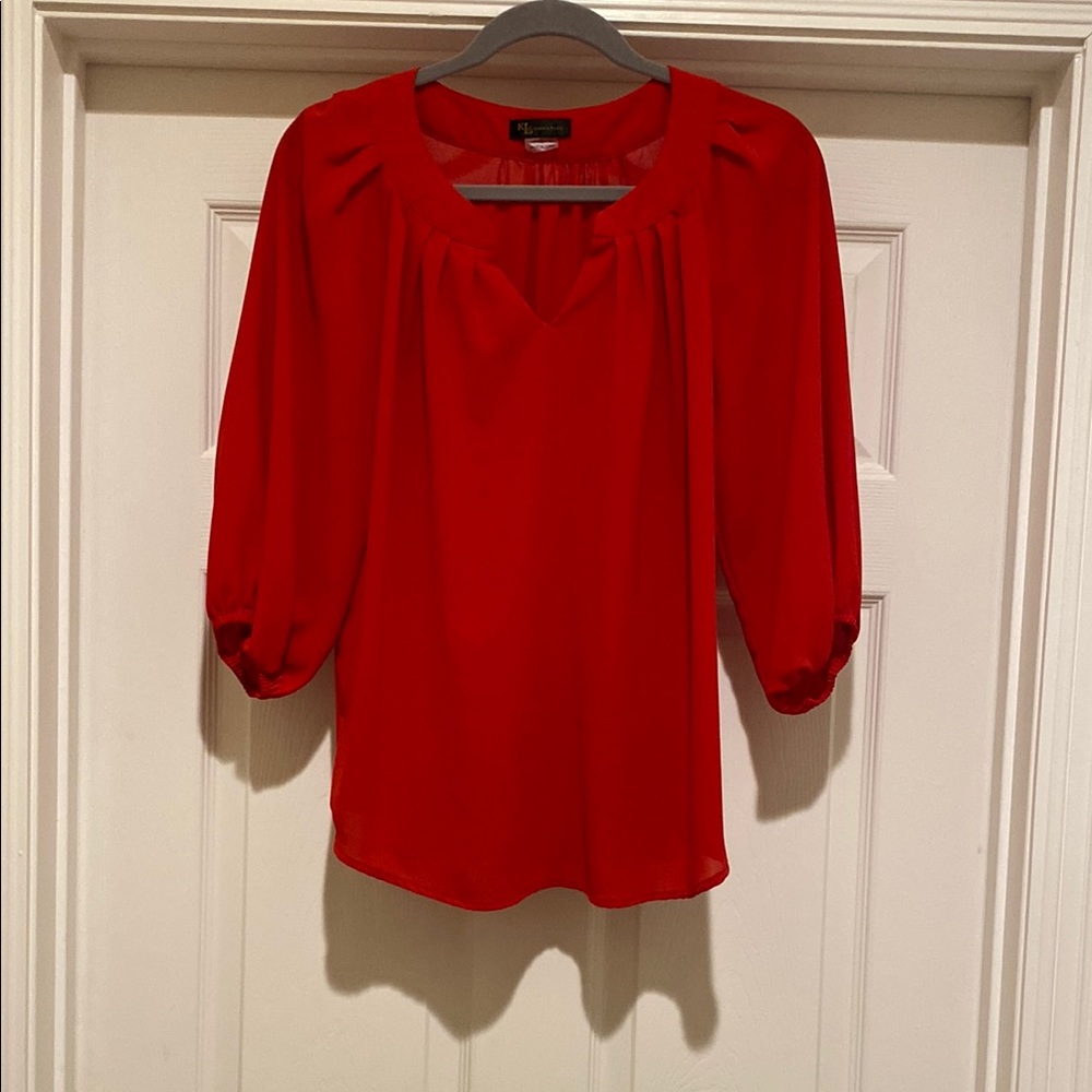KLD red women’s large blouse